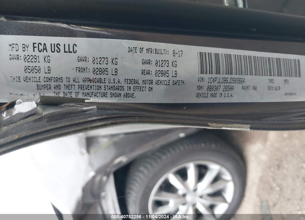 2018 JEEP CHEROKEE LIMITED FWD VIN: 1C4PJLDB6JD503664