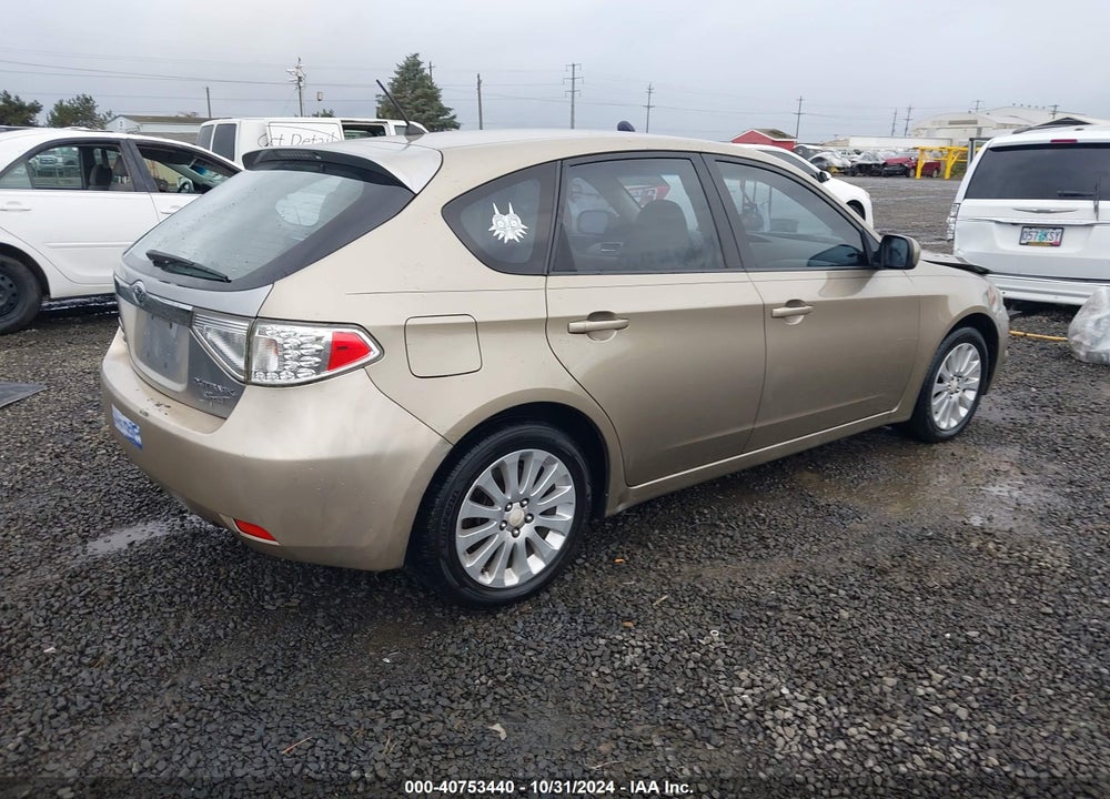 2008 SUBARU IMPREZA WAGON (NATL) I W/PREMIUM PKG VIN: JF1GH61608H816674
