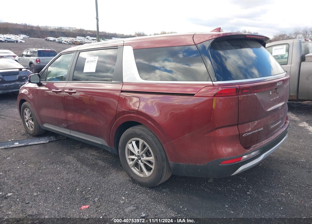 2022 KIA CARNIVAL MPV LX SEAT PACKAGE VIN: KNDNB4H35N6097772