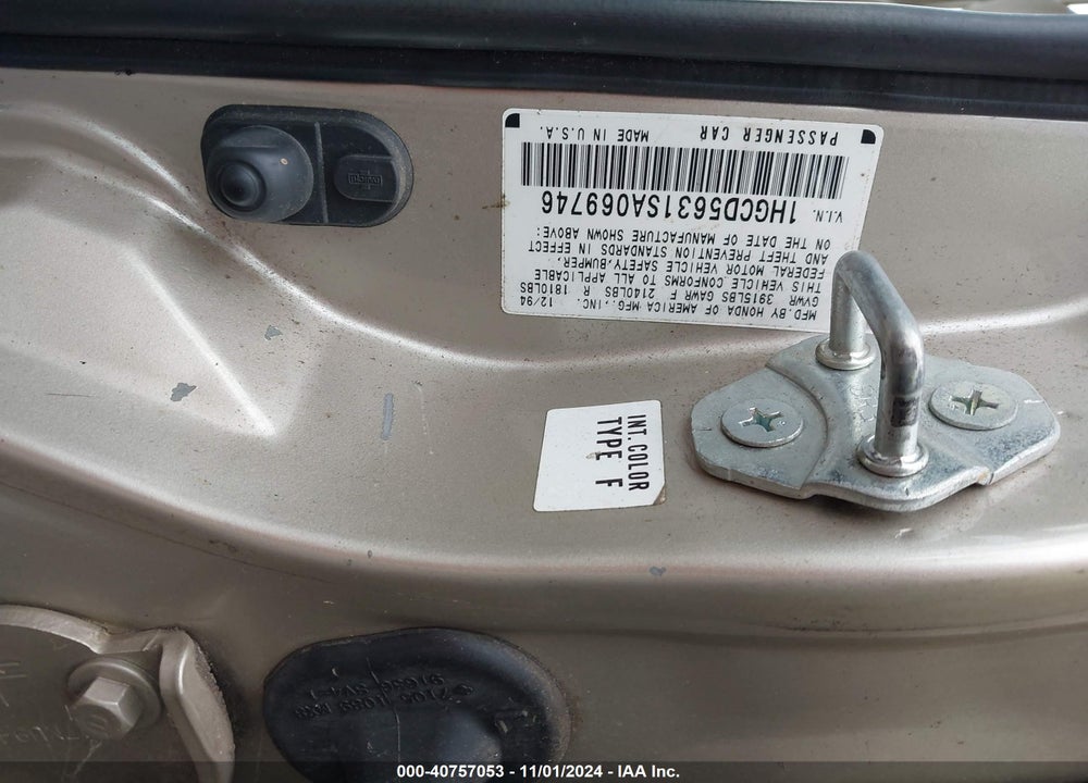 1995 HONDA ACCORD LX/EX VIN: 1HGCD5631SA069746