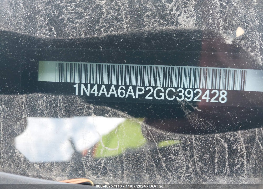 2016 NISSAN MAXIMA 3.5 PLATINUM VIN: 1N4AA6AP2GC392428