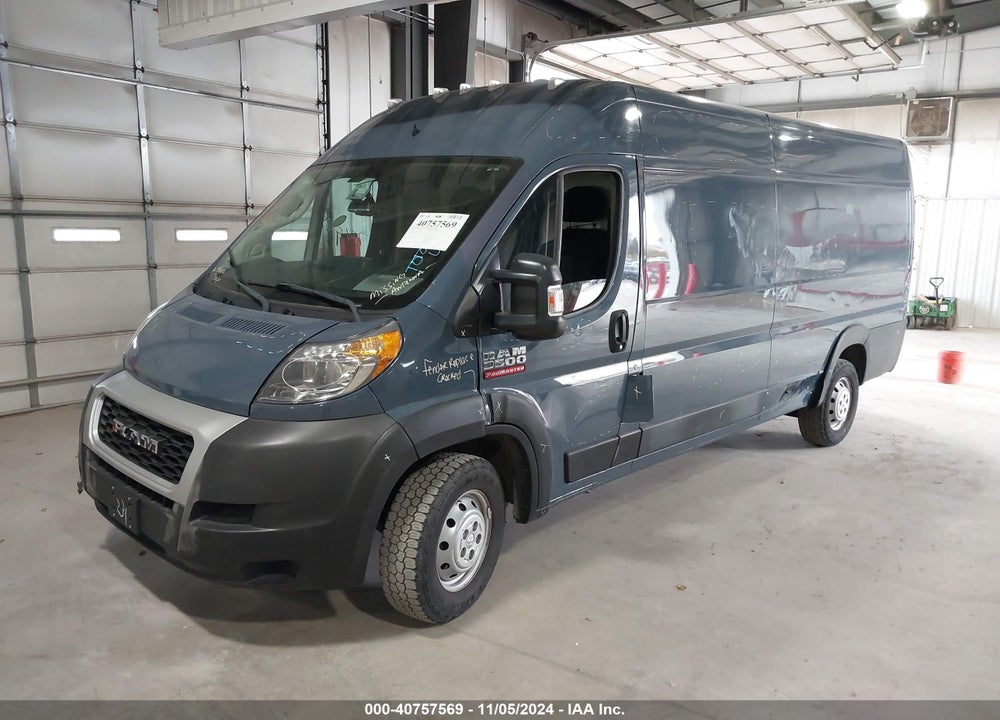 2019 RAM PROMASTER 3500 CARGO VAN HIGH ROOF 159 WB EXT VIN: 3C6URVJGXKE558133