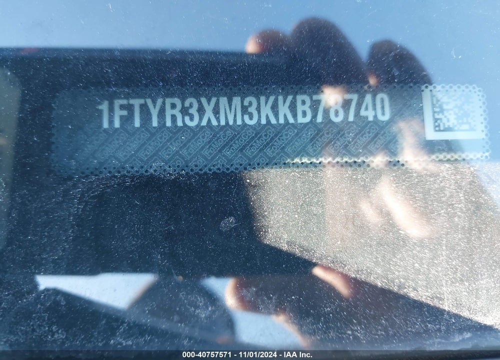 2019 FORD TRANSIT-250 VIN: 1FTYR3XM3KKB78740