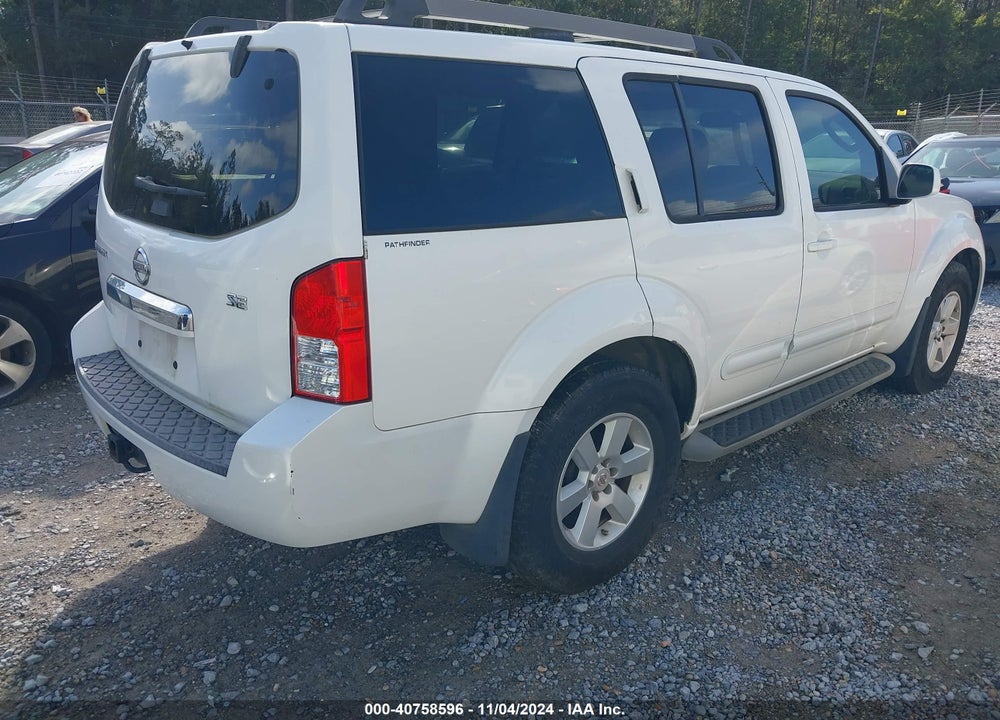2008 NISSAN PATHFINDER SE VIN: 5N1AR18U58C627984