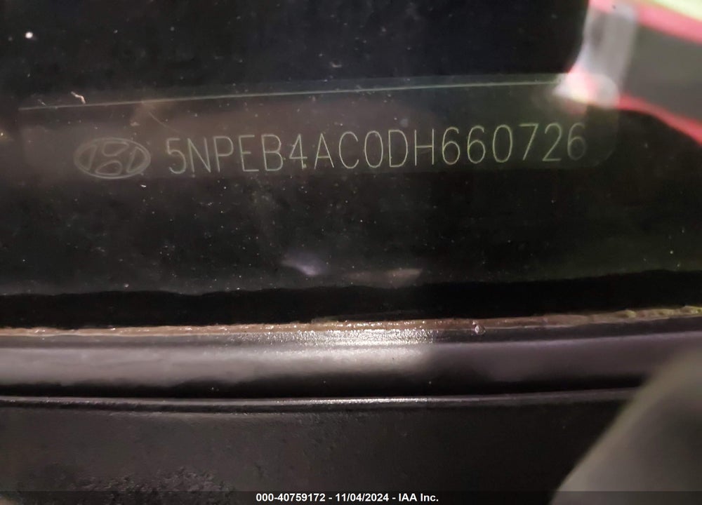 2013 HYUNDAI SONATA GLS VIN: 5NPEB4AC0DH660726