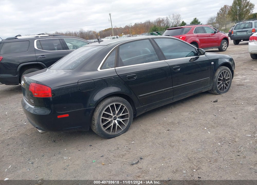2007 AUDI A4 2.0T VIN: WAUDF78E77A099720