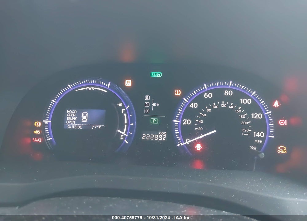 2010 LEXUS HS 250H VIN: JTHBB1BA2A2005543