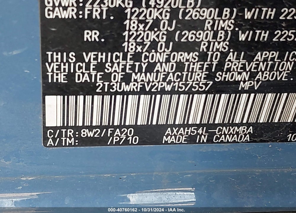 2023 TOYOTA RAV4 HYBRID WOODLAND EDITION VIN: 2T3UWRFV2PW157557