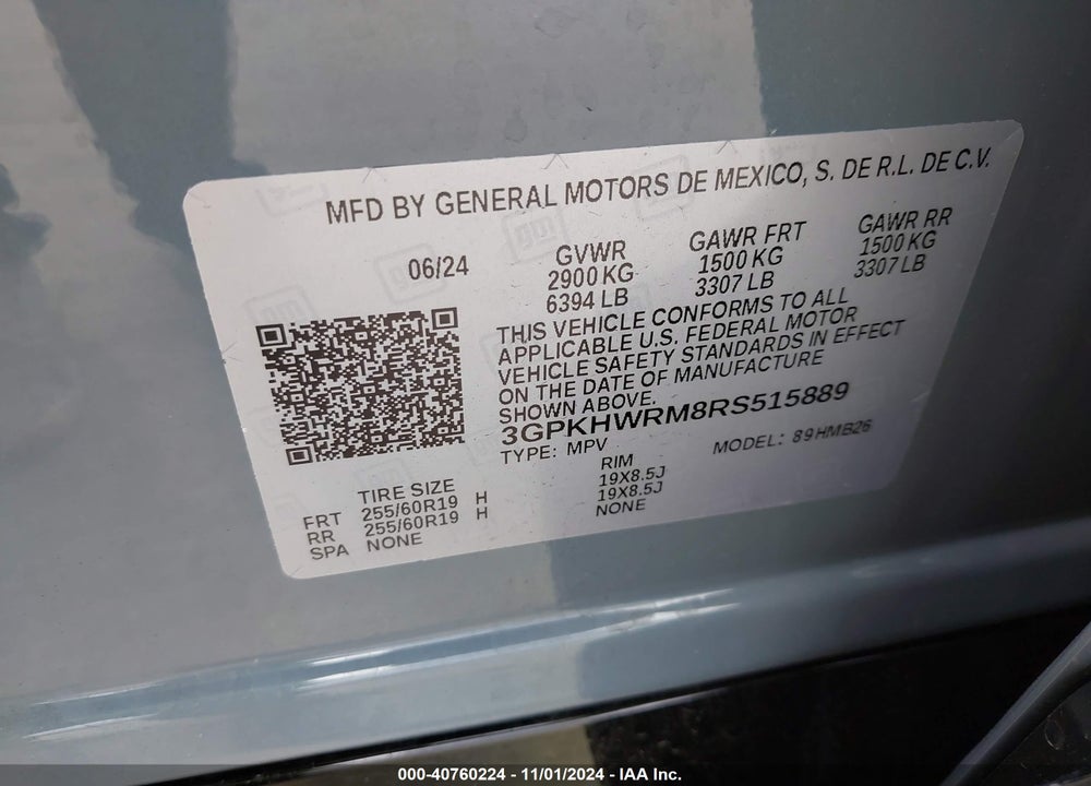 2024 HONDA PROLOGUE TOURING VIN: 3GPKHWRM8RS515889
