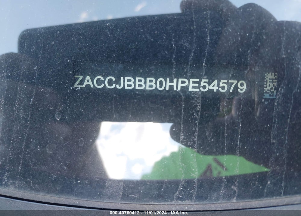 2017 JEEP RENEGADE LATITUDE 4X4 VIN: ZACCJBBB0HPE54579
