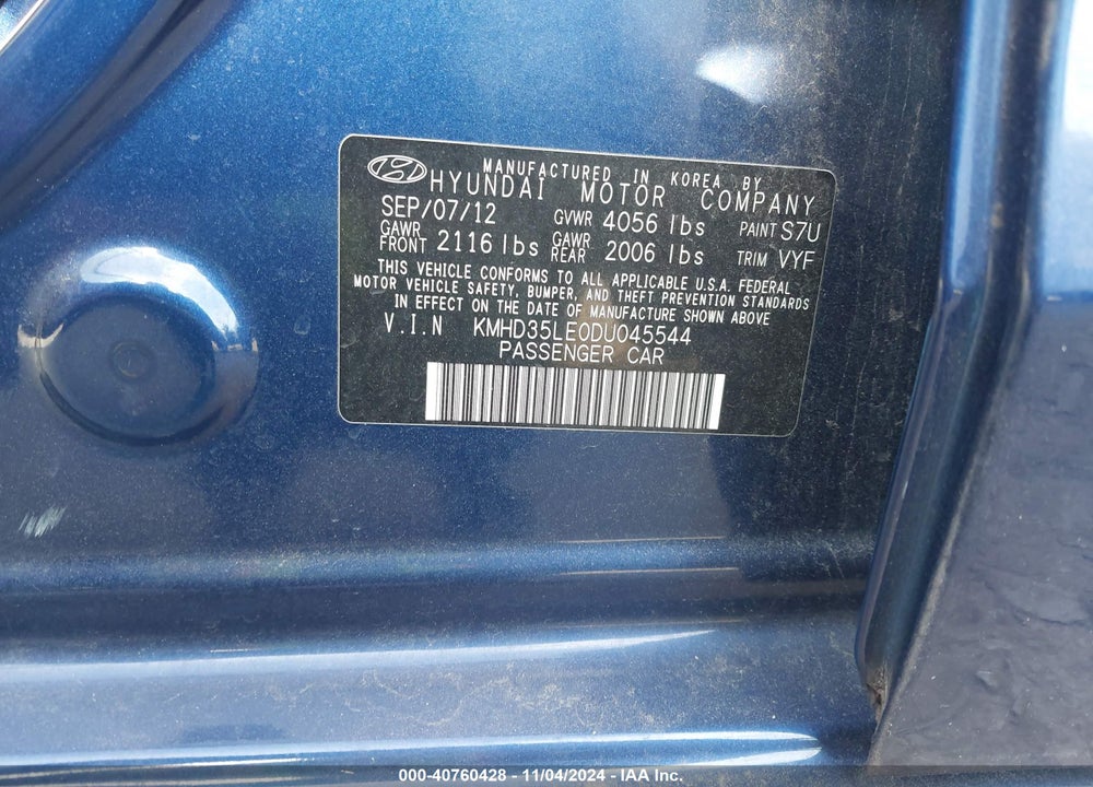 2013 HYUNDAI ELANTRA GT VIN: KMHD35LE0DU045544