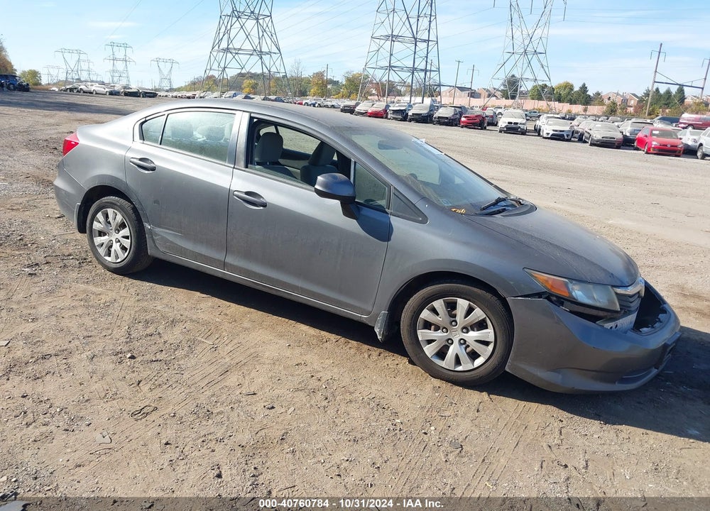 2012 HONDA CIVIC LX VIN: 19XFB2F52CE090220