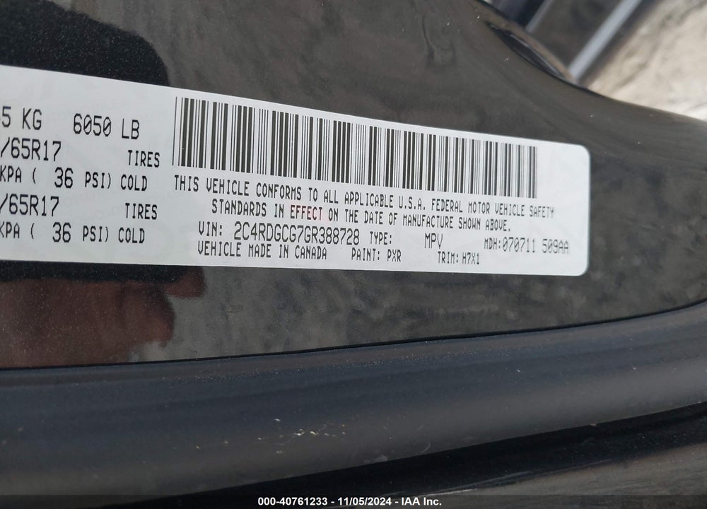 2016 DODGE GRAND CARAVAN SXT VIN: 2C4RDGCG7GR388728