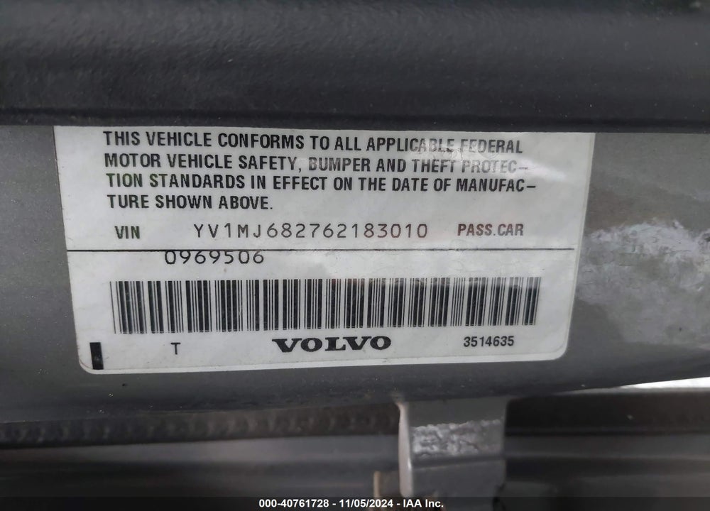 2006 VOLVO V50 T5 VIN: YV1MJ682762183010