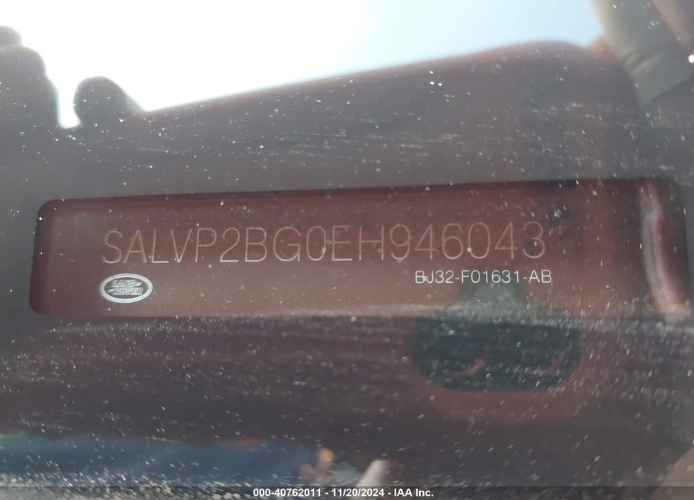 2014 LAND ROVER RANGE ROVER EVOQUE PURE VIN: SALVP2BG0EH946043