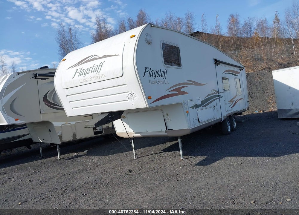 2008 FLAGSTAFF FOREST RIVER, FIFTH WHEEL, 28-29FT, 1 WORKING SLID VIN: 4X4FFLD2781821179