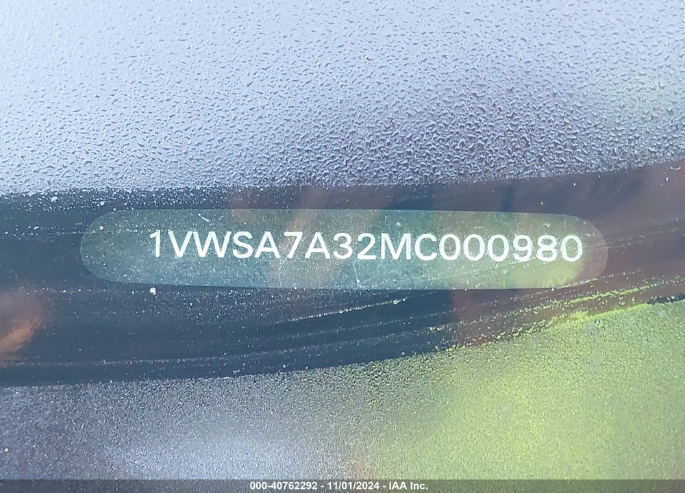 2021 VOLKSWAGEN PASSAT VIN: 1VWSA7A32MC000980