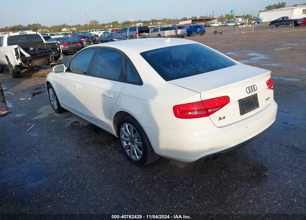 2013 AUDI A4 2.0T PREMIUM VIN: WAUAFAFL4DA141788