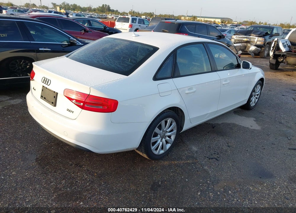 2013 AUDI A4 2.0T PREMIUM VIN: WAUAFAFL4DA141788