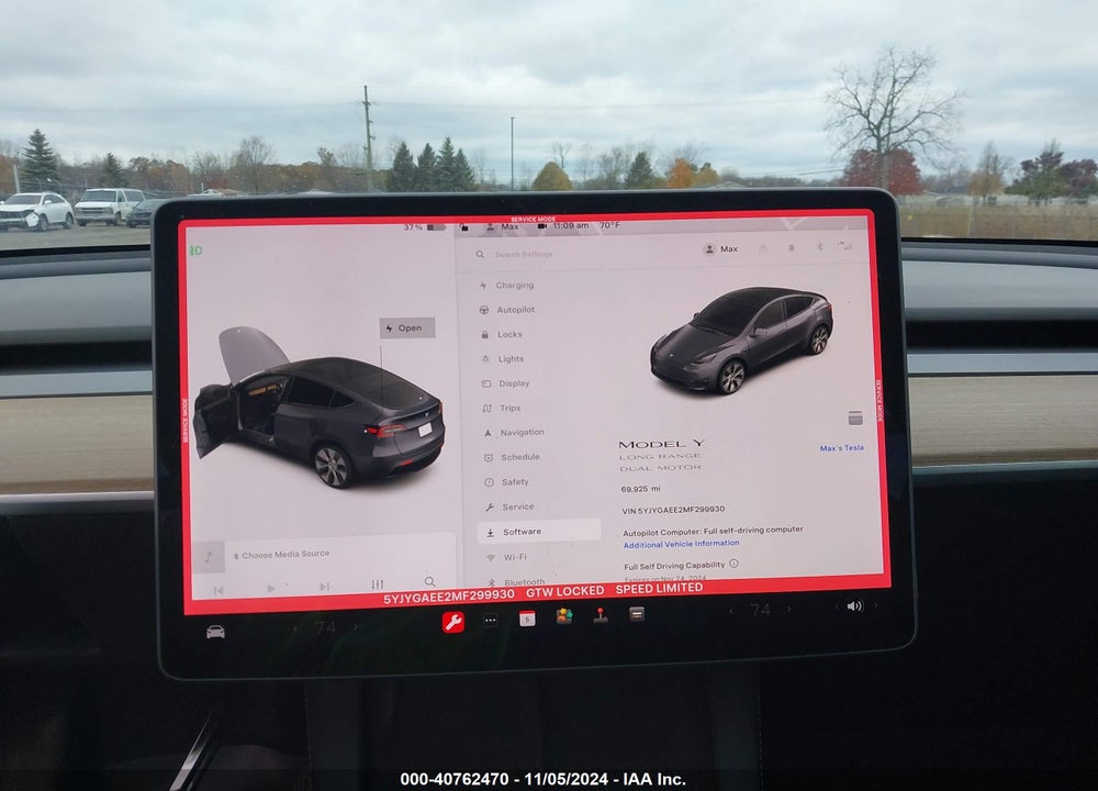 2021 TESLA MODEL Y LONG RANGE DUAL MOTOR ALL-WHEEL DRIVE VIN: 5YJYGAEE2MF299930
