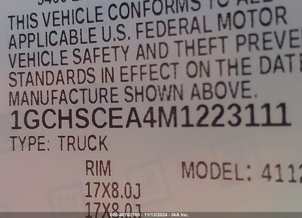 2021 CHEVROLET COLORADO 2WD LONG BOX LT VIN: 1GCHSCEA4M1223111
