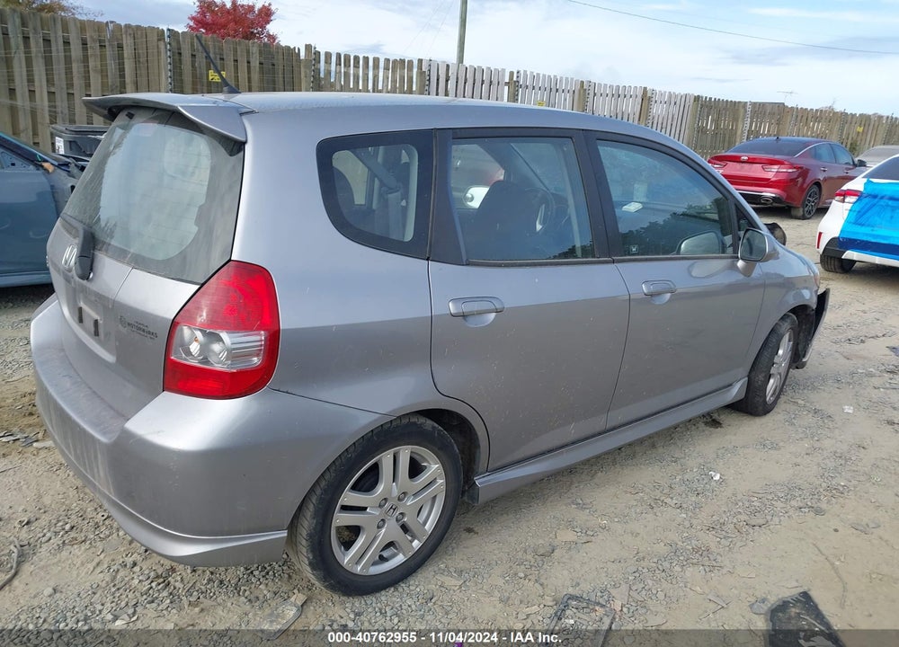 2007 HONDA FIT SPORT VIN: JHMGD38667S026743