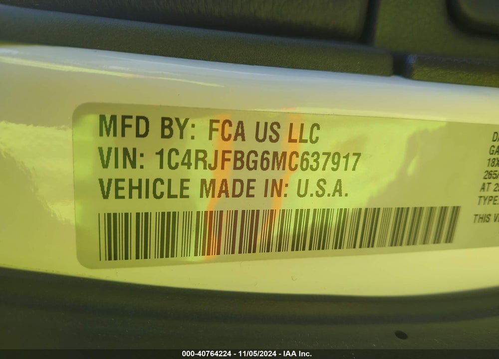 2021 JEEP GRAND CHEROKEE LIMITED 4X4 VIN: 1C4RJFBG6MC637917