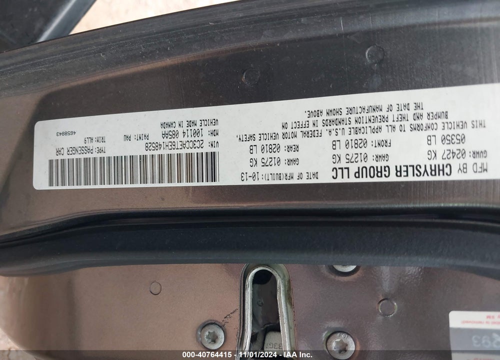 2014 CHRYSLER 300C VIN: 2C3CCAET6EH148528