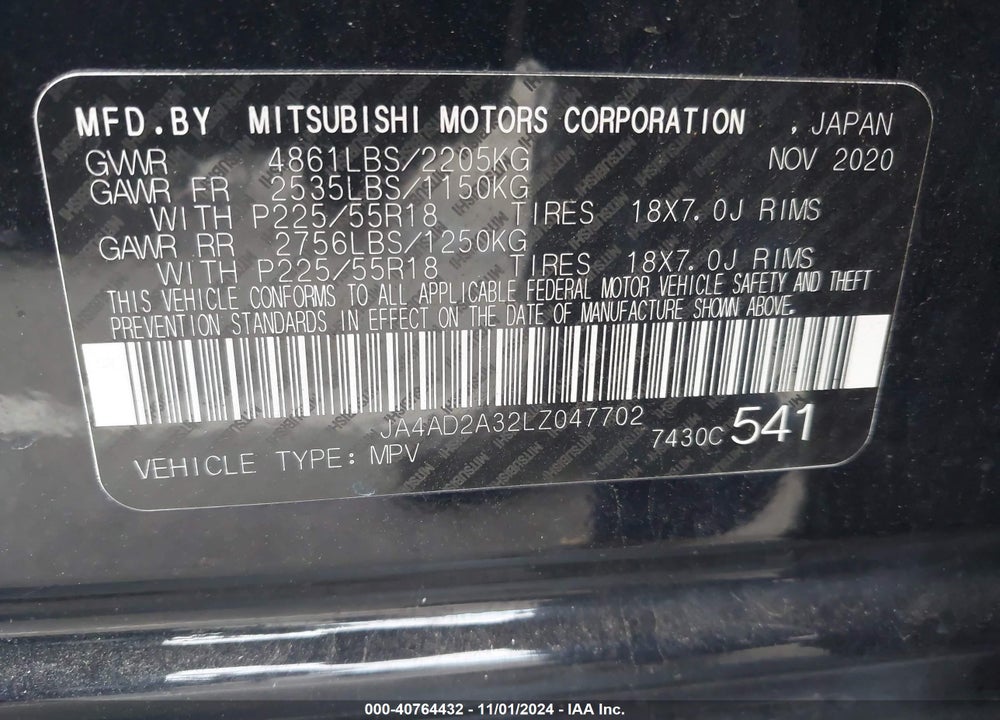 2020 MITSUBISHI OUTLANDER ES 2.4 VIN: JA4AD2A32LZ047702
