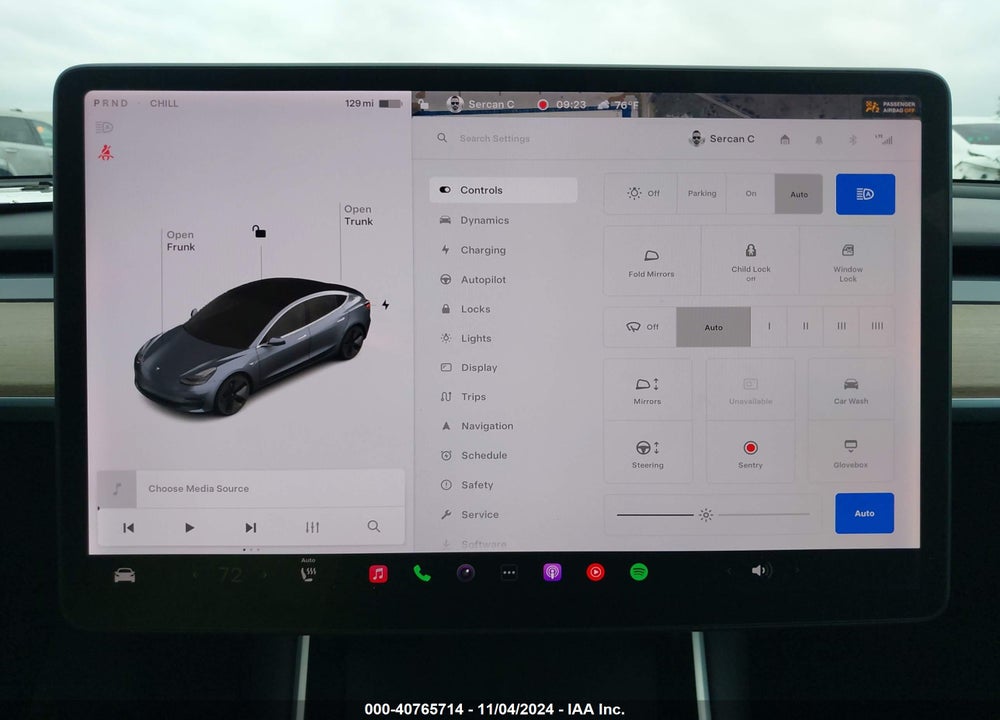 2019 TESLA MODEL 3 LONG RANGE/PERFORMANCE VIN: 5YJ3E1EB5KF510122