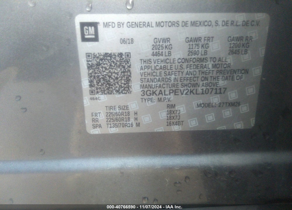 2019 GMC TERRAIN SLT VIN: 3GKALPEV2KL107117