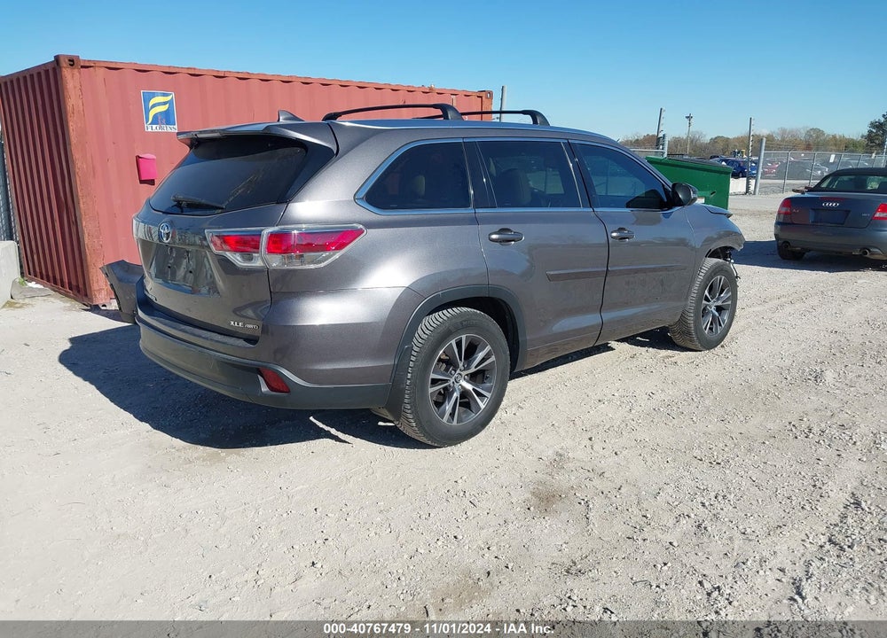 2016 TOYOTA HIGHLANDER XLE V6 VIN: 5TDJKRFH1GS310536