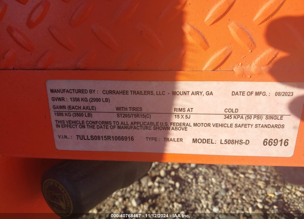 2024 CURRAHEE UTILITY VIN: 7ULLS0815R1066916