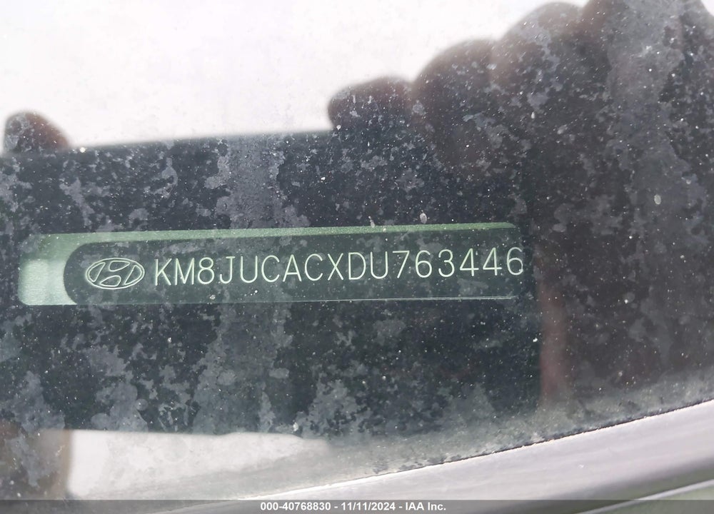 2013 HYUNDAI TUCSON GLS VIN: KM8JUCACXDU763446