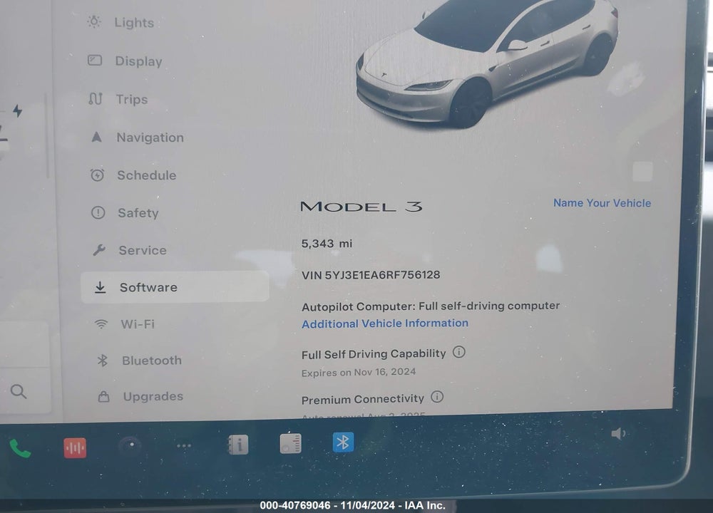 2024 TESLA MODEL 3 REAR-WHEEL DRIVE VIN: 5YJ3E1EA6RF756128