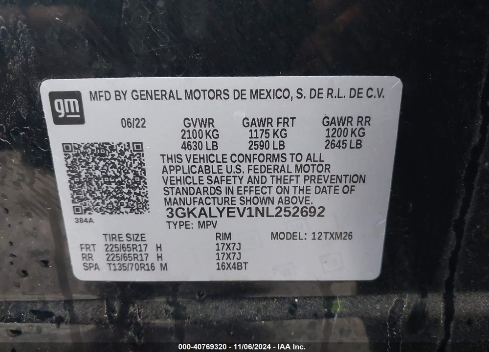 2022 GMC TERRAIN AWD AT4 VIN: 3GKALYEV1NL252692