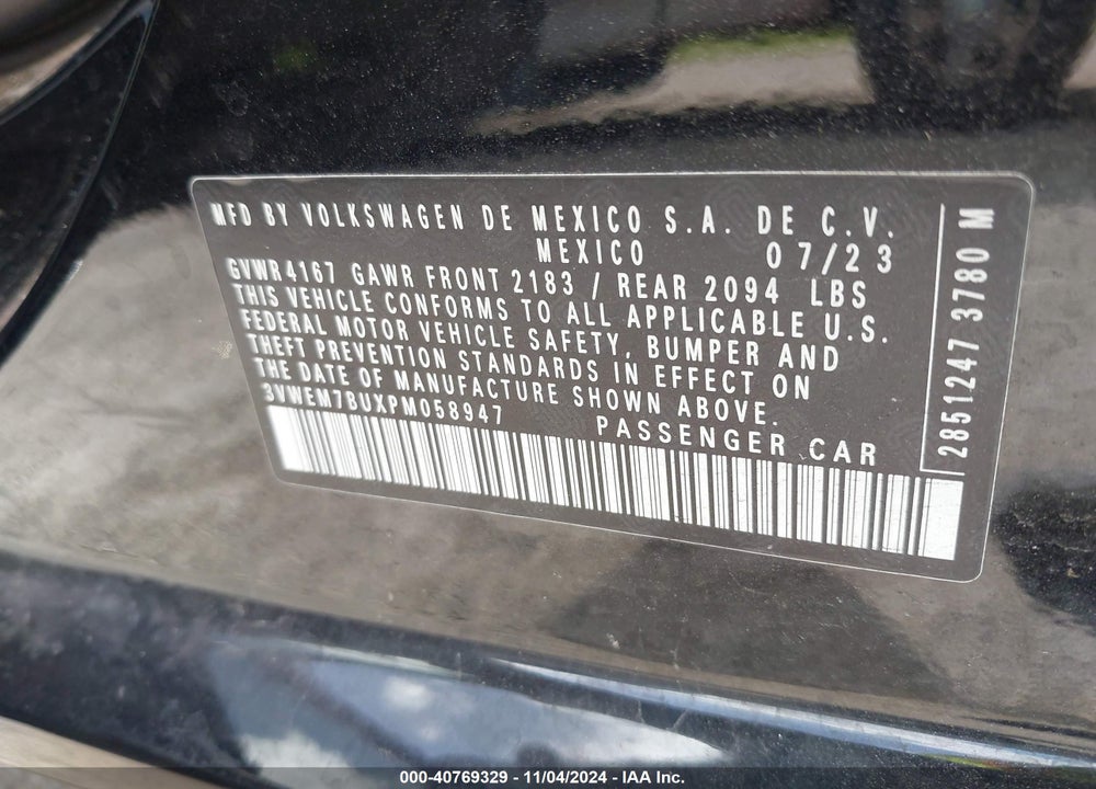 2023 VOLKSWAGEN JETTA 1.5T SE VIN: 3VWEM7BUXPM058947