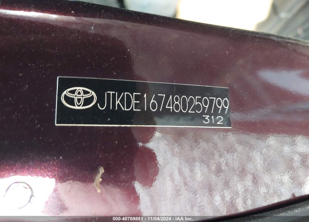 2008 SCION TC VIN: JTKDE167480259799