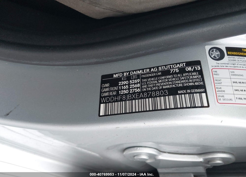 2014 MERCEDES-BENZ E 350 4MATIC VIN: WDDHF8JBXEA878803