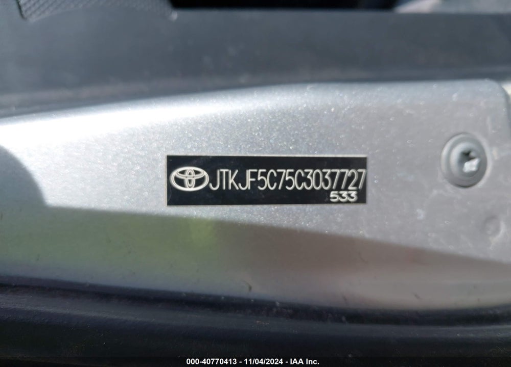2012 SCION TC VIN: JTKJF5C75C3037727