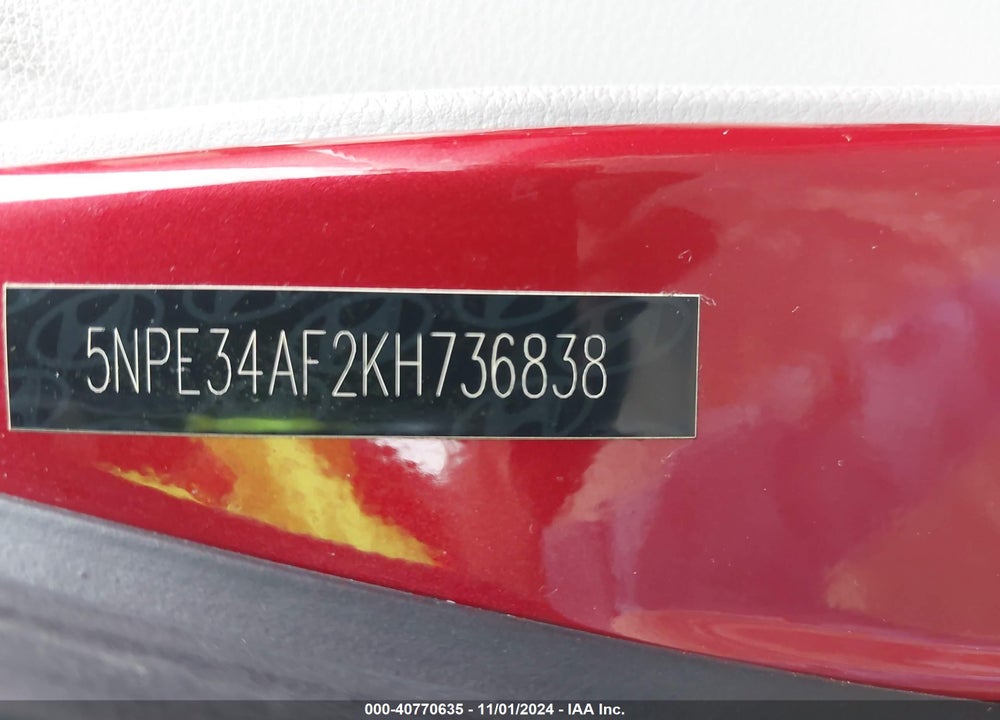 2019 HYUNDAI SONATA LIMITED VIN: 5NPE34AF2KH736838