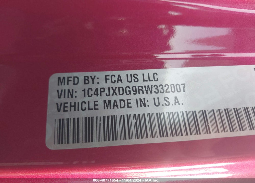 2024 JEEP WRANGLER 4-DOOR SPORT 4X4 VIN: 1C4PJXDG9RW332007