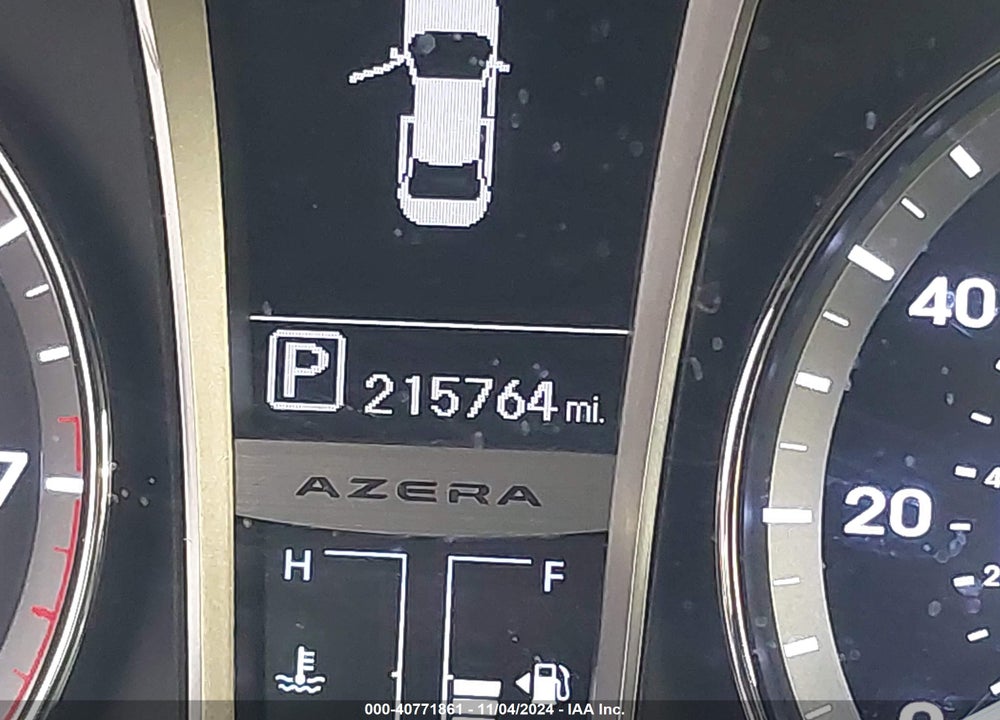 2012 HYUNDAI AZERA VIN: KMHFH4JG8CA192767