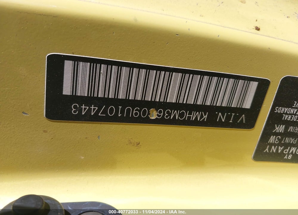 2009 HYUNDAI ACCENT GS VIN: KMHCM36C09U107443