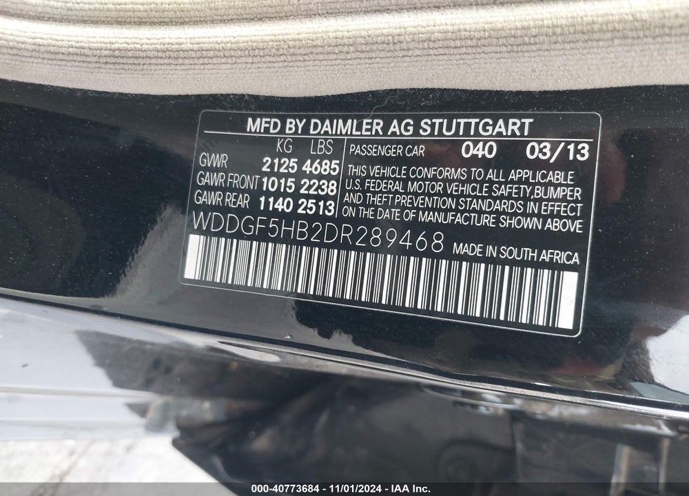2013 MERCEDES-BENZ C 350 SPORT VIN: WDDGF5HB2DR289468