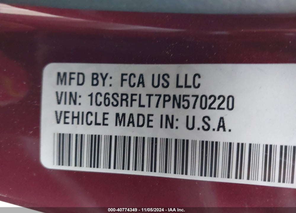 2023 RAM 1500 REBEL 4X4 5'7 BOX VIN: 1C6SRFLT7PN570220