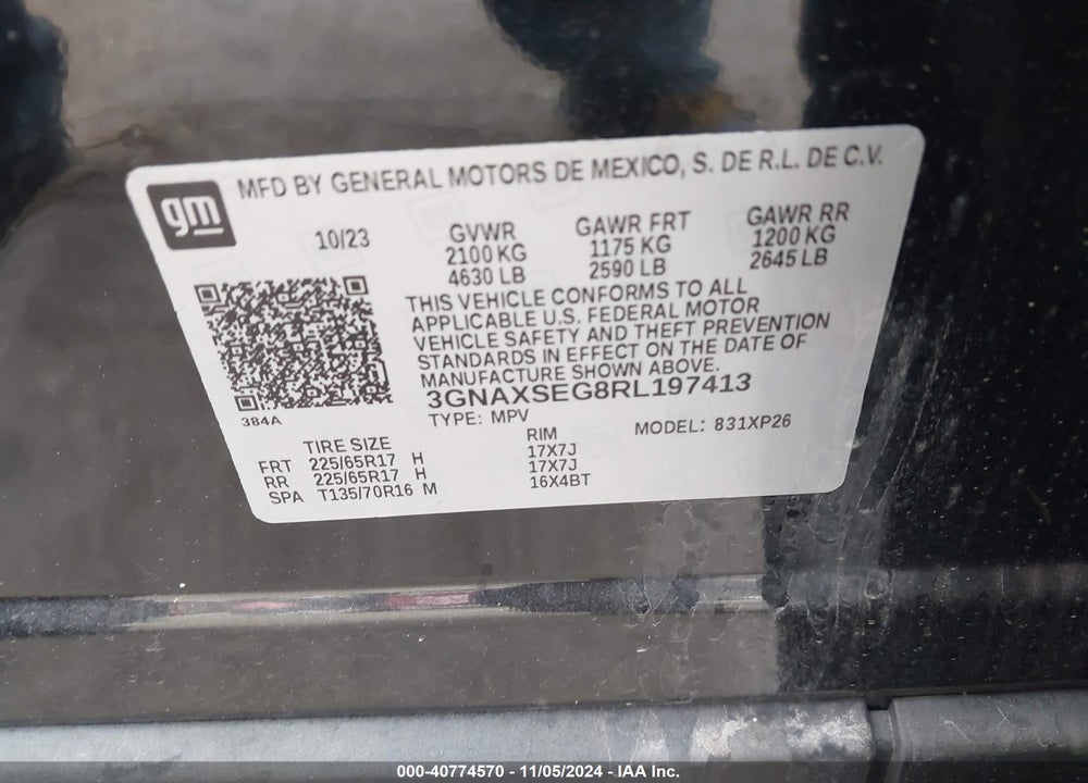 2024 CHEVROLET EQUINOX AWD LS VIN: 3GNAXSEG8RL197413