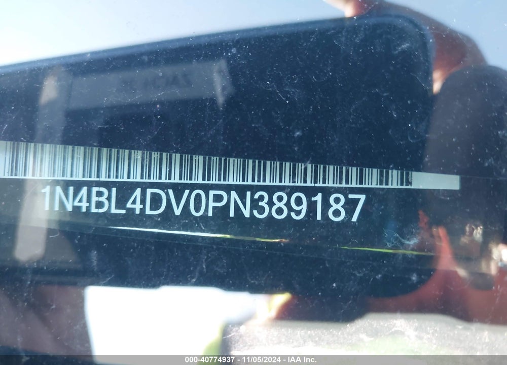 2023 NISSAN ALTIMA SV FWD VIN: 1N4BL4DV0PN389187