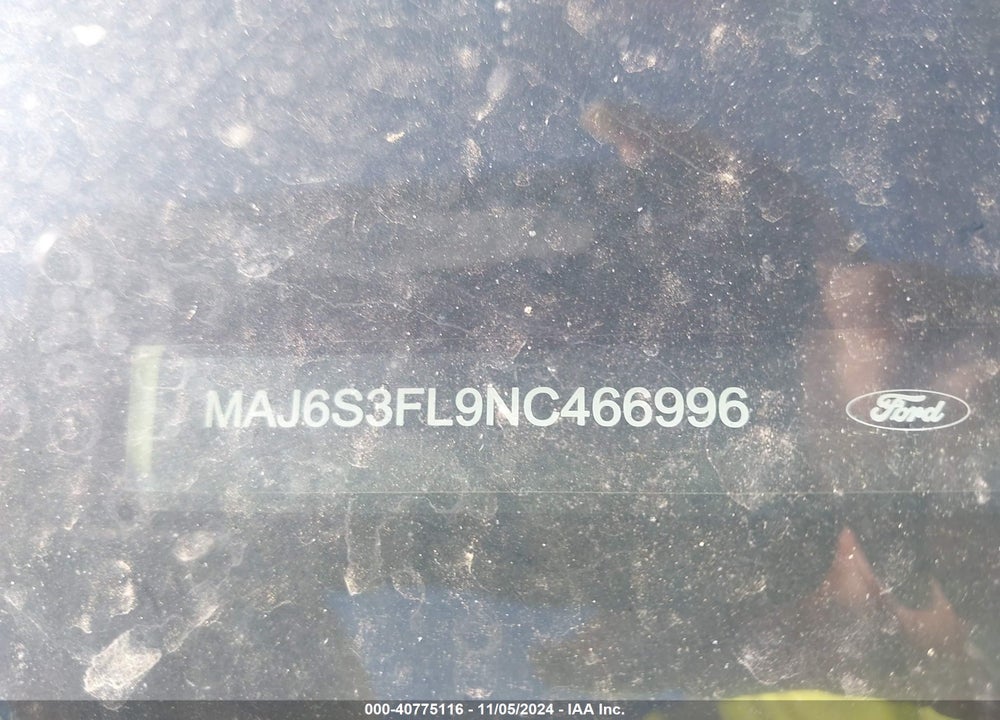 2022 FORD ECOSPORT S VIN: MAJ6S3FL9NC466996