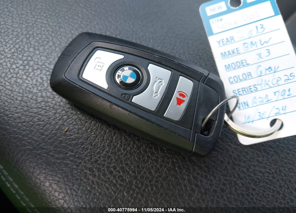 2013 BMW X3 XDRIVE28I VIN: 5UXWX9C55D0A21791